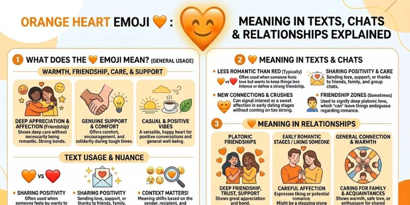 Orange Heart Emoji Meaning in Texts, Chats & Relationships Explained 
