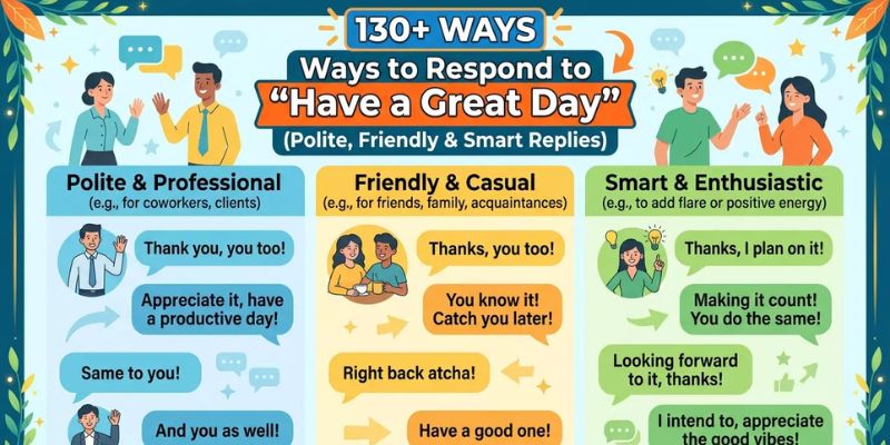 130+ Ways to Respond to “Have a Great Day” (Polite, Friendly & Smart Replies)