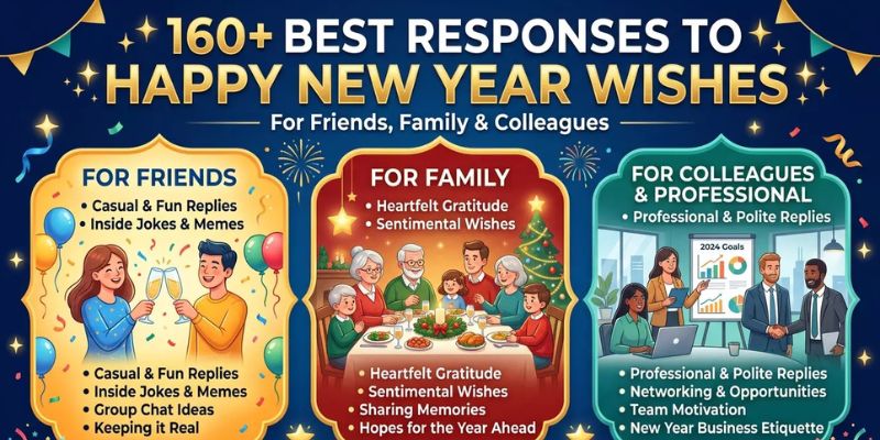 160+ Best Replies to Happy New Year Wishes for Friends, Family & Colleagues