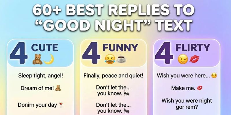 60+ Best Replies to “Good Night” Text (Cute, Funny & Flirty)