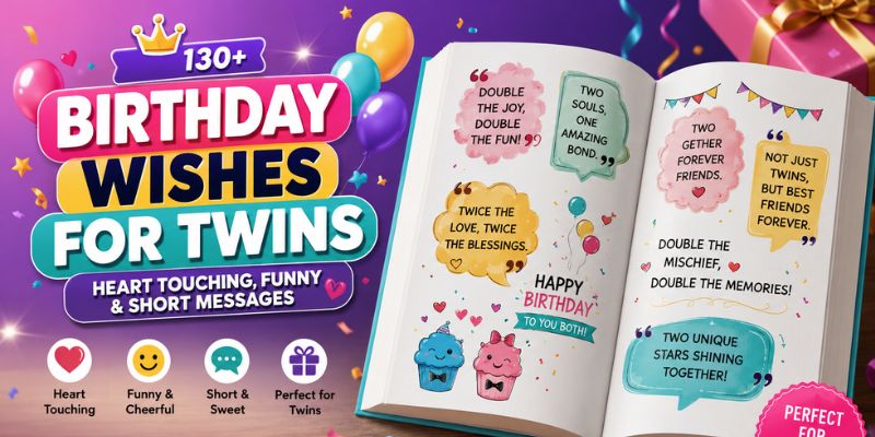 Birthday Wishes for Twins (150+ Heart Touching, Funny & Short Messages)