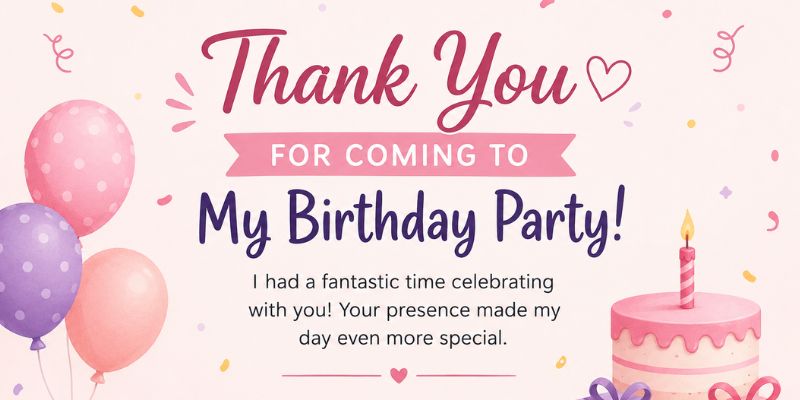 Your Birthday Party Example Messages