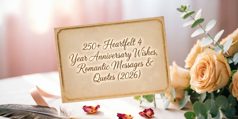 250+ Heartfelt 4 Year Anniversary Wishes, Romantic Messages & Quotes (2026)