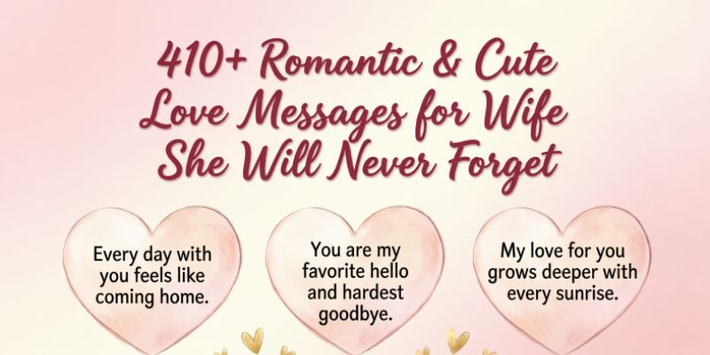 410+ Romantic & Cute Love Messages for Wife She Will Never Forget