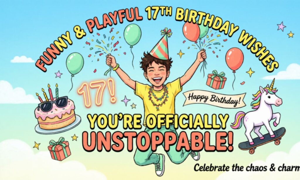 Funny and Playful 17th Birthday Wishes