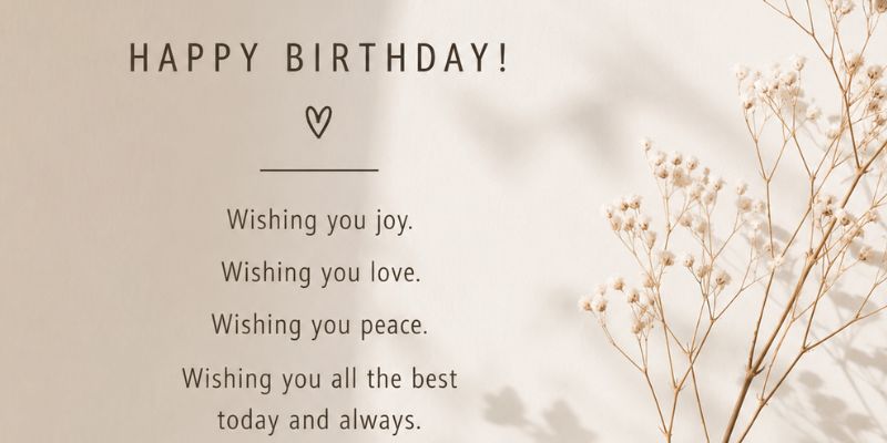 Minimalist Birthday Wishes Aesthetic Short Lines