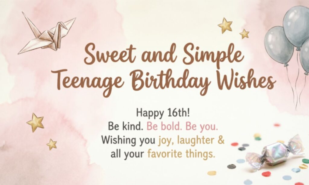 Sweet and Simple Teenage Birthday Wishes
